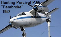 Hunting Percival P.66 Pembroke: Bei der Pembroke handelt es sich um einen freitragenden Schulterdecker mit zwei Sternmotoren in Triebwerksgondeln unter den Tragflächen. Die Pembroke war in vielen Ländern im Einsatz.