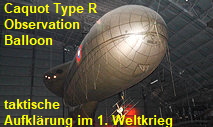 Caquot Type R Observation Balloon: diente der taktischen Gefechtsfeldaufklärung im Ersten Weltkrieg