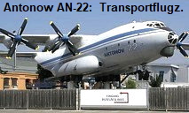 Antonow AN-22: größtes Propeller getriebenes Flugzeug der Welt (Turbo-Prop)