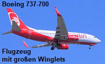 Boeing 737-700: Das Flugzeug ist seit 2003 meist mit großen Winglets ausgerüstet