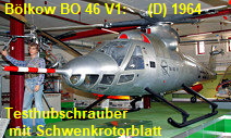 Bölkow BO 46 V1: Deutscher Versuchshubschrauber mit Schwenkrotorblatt von 1964