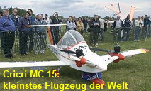 Cricri MC 15: kleinstes Flugzeug der Welt - kunstflugtauglich !!