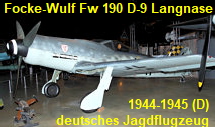 Focke-Wulf Fw 190 D-9 Langnase - deutsches Jagdflugzeug