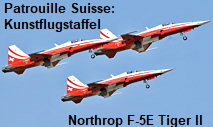 Patrouille Suisse: Kunstflugstaffel mit ihren Flugzeugen des Typs Northrop F-5E Tiger II