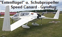 Speed Canard - Gyroflug:  mit Entenflügel und Motor hinten (Schub)