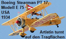 Boeing Stearman PT 17, Modell E 75:  Doppeldecker von 1942 (Grundmodell: 1934)
