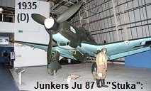 Junkers JU-87 Stuka: markant abgeknickte Flügel - mit "Jericho-Trompete"