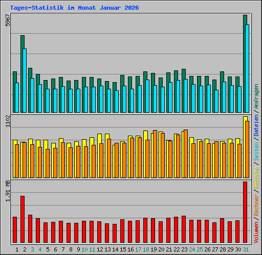 Tages-Statistik im Monat Januar 2026