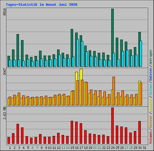 Tages-Statistik im Monat Juni 2026