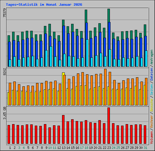 Tages-Statistik im Monat Januar 2026