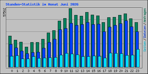Stunden-Statistik im Monat Juni 2026